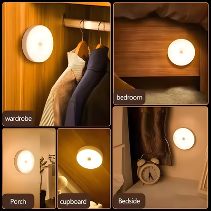 Cordless LED night light cool white auto-on closet stairs